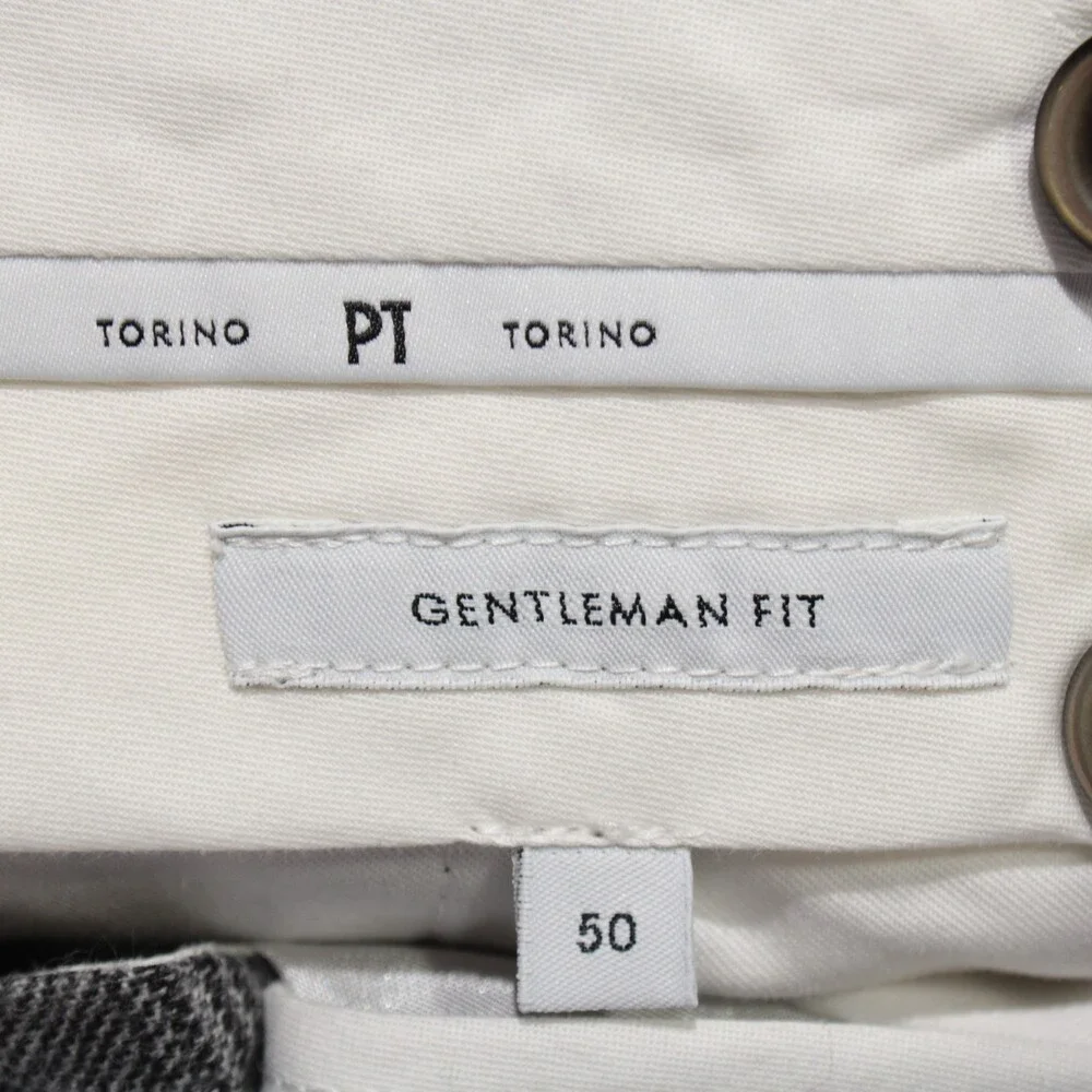 PT Torino NWT Pleated Dress Pants Size 50 (US 34) Super 100s in Gray Plaid Wool